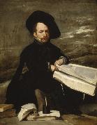 Diego Velazquez A Dwarf Holding a Tome on his Lap (Don Diego de Acedo,El Primo) (df01) china oil painting artist